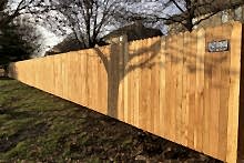 5' tall solid cedar privacy fence with 1x4x5 pickets