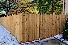 5' tall solid cedar privacy fence with 1x6x5 pickets and Berkley posts
