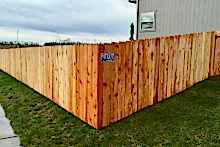 5' tall solid cedar privacy fence with 1x6x5 pickets