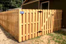 6' tall cedar shadow box fence