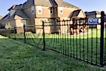 Ornamental Montage Majestic stair-stepped steel fence
