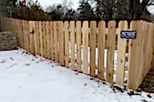 4' tall spaced cedar picket fence with 1x6x4 pickets