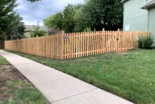 5' tall spaced cedar picket fence with 1x4x5 pickets and Berkley posts