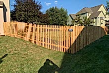 5' tall spaced cedar picket fence with 1x4x5 pickets