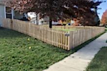 5' tall spaced cedar picket fence  with 1x4x5 pickets